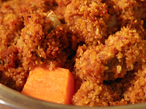 cooked ribs and sweet potatoes