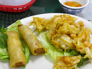 Vietnamese Eggrolls and Shredded yam and shrimp cakes